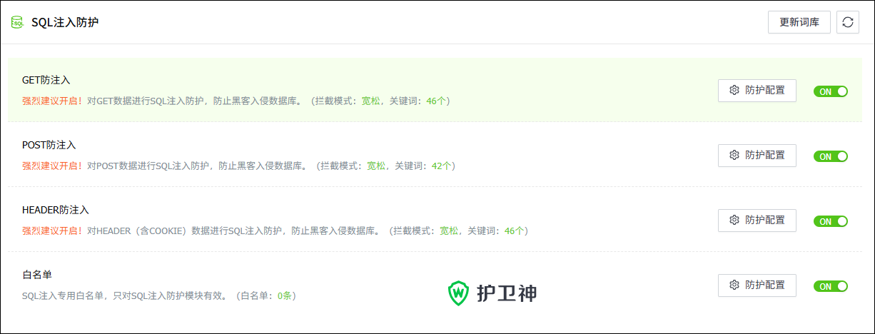 SQL注入防護(hù)模塊 SQL注入防護(hù)模塊